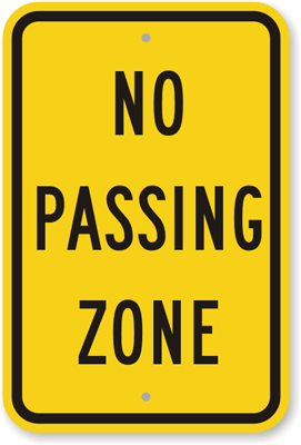 No Passing Zone Sign - Road Traffic Signs, SKU: K-9204