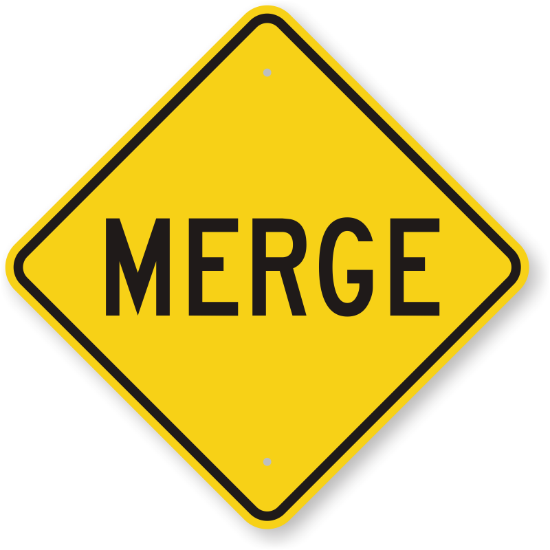 merging traffic sign