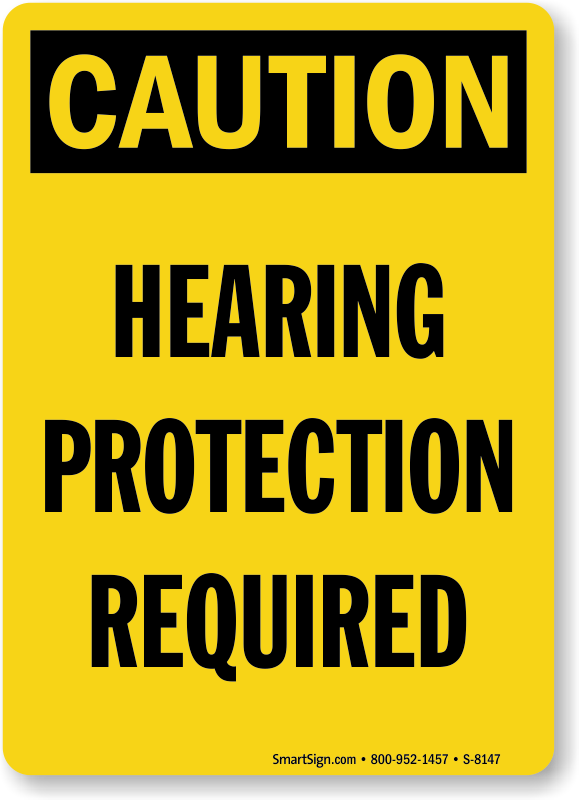 Hearing Protection Required Sign Caution Ear Safety SKU S MySafetySign Com