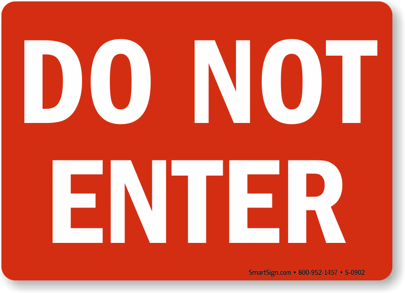 Do Not Enter Signs Free PDF