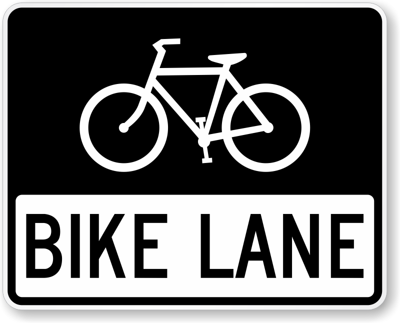 Bike Lane Sign Bicycle Symbol SKU X R3 17