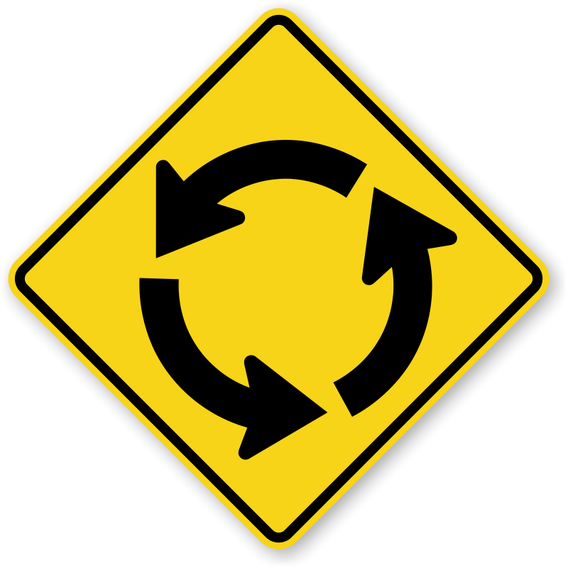 Circular Intersection - Warning Sign - W2-6, SKU: X-W2-6