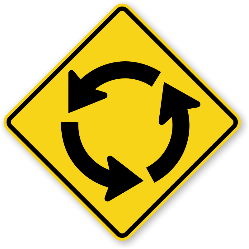 Circular Intersection Warning Sign W2 6 SKU X W2 6
