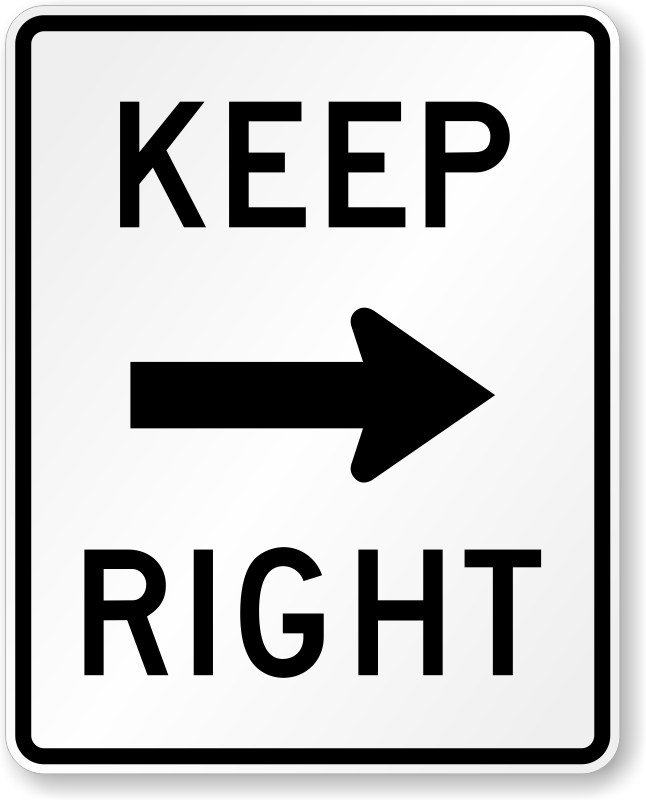 Keep Right Arrow Symbol-R4-7a Signs, SKU: X-R4-7a