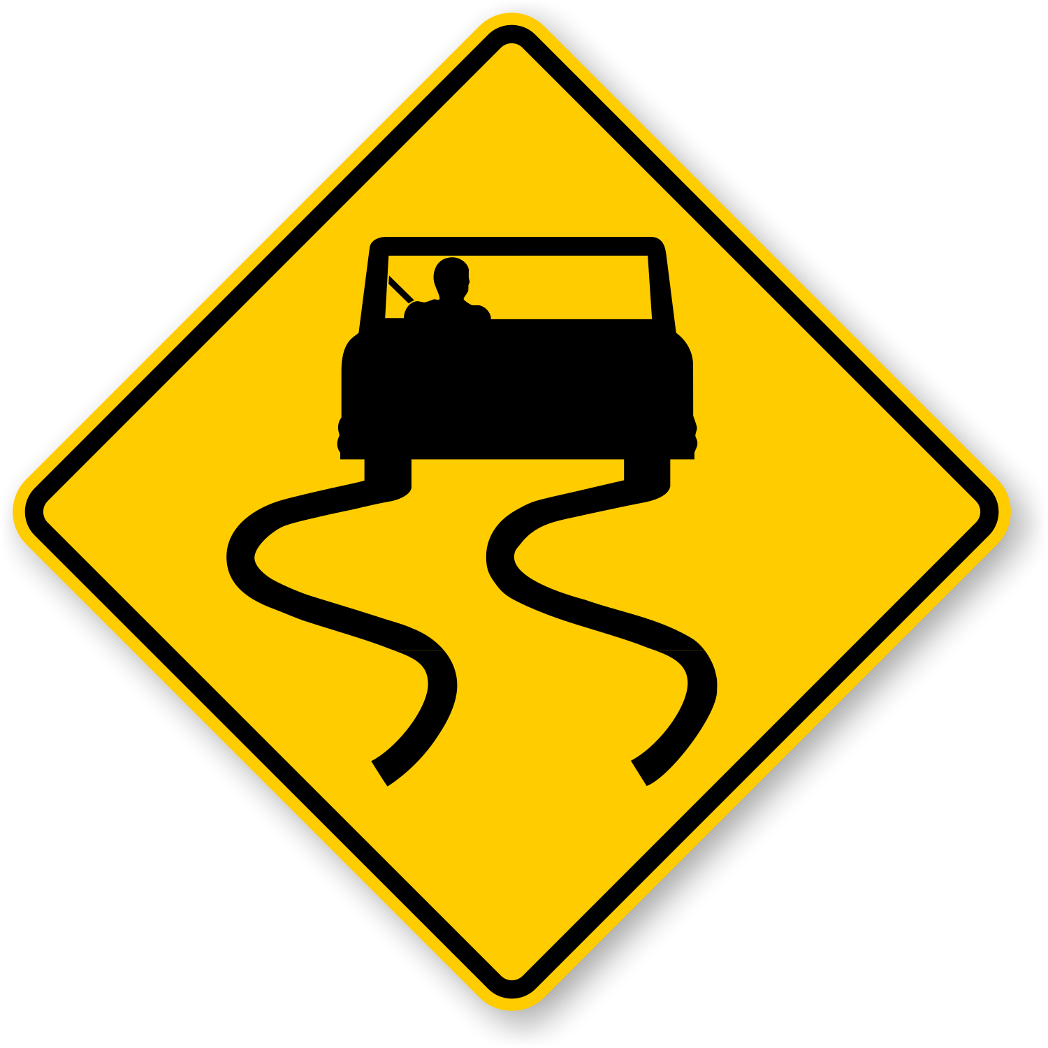 Slippery When Wet Sign - W8-5, Sku: X-w8-5