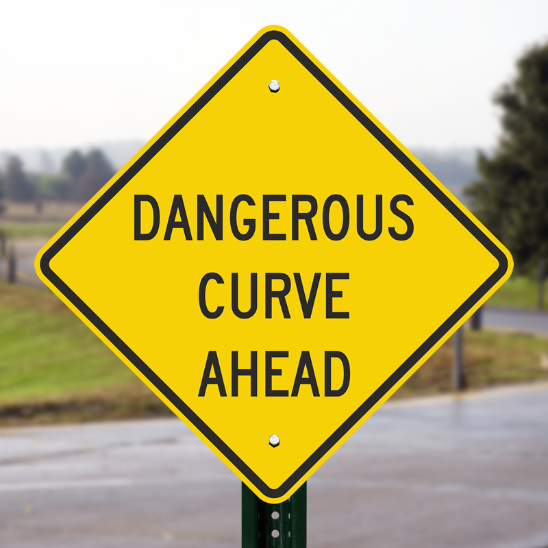 Dangerous Curve Ahead Sign , SKU: K-6513