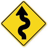 Left Winding Road Sign - Sharp Turn Sign