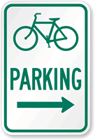 Bicycle Symbol Parking Right Arrow - Traffic Sign