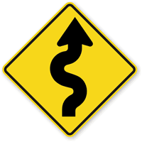 Right Winding Road Symbol - Sharp Turn Sign