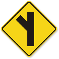 Side Road On Left (Symbol) Sign