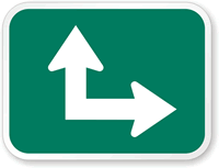 Straight Thru Right Arrow Traffic Sign Symbol