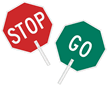 Stop: Go Double Sided Sign w/ PVC Handle