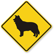 Border Collie Symbol Guard Dog Sign