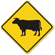 Cattle Symbol Caution Sign