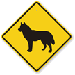Husky Dog Symbol Crossing Sign