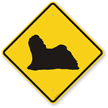 Lhasa Apso Dog Symbol Crossing Sign