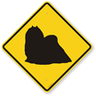 Maltese Dog Symbol Crossing Sign