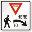 Yield Here to (Ped Symbol) Pedestrian Crossing Sign