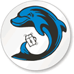 Blue Dolphin School Bus Animal Emblems