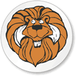 Orange Lion School Bus Animal Emblems