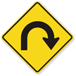 Hairpin Curve Symbol - Sharp Turn Sign