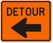 Detour Left - Route Marker Sign