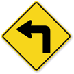 Left Turn Symbol - Traffic Sign