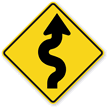 Right Winding Road Symbol - Sharp Turn Sign