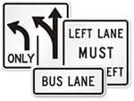 Left And Straight Thru Left Sign - R3-6L, SKU: X-R3-6L