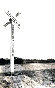 1942 Spanish Crossbuck Sign