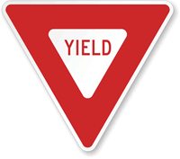 An English yield sign