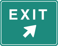 Green highway exit sign