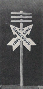 Lyle Sign Post crossbuck sign