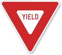 Official MUTCD red and white yield sign