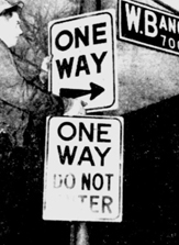 One-Way Sign in 1958