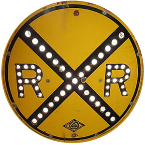 Railroad crossing sign