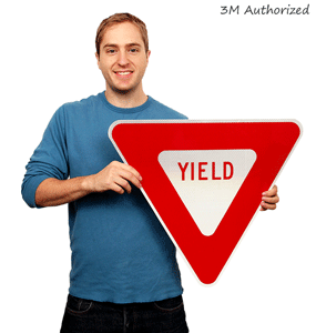 Modern yield signs are reflective!