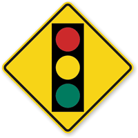 Traffic Light Ahead Sign