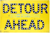 Vintage Detour Sign 