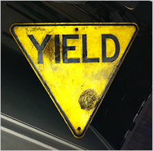 Reflective yield sign