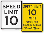 10 MPH Signs