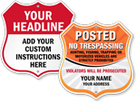 Custom Shield Shape Metal Signs