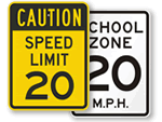 20 MPH Signs