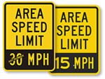 Area Speed Limit Signs
