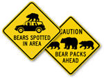 Bear Crossing Signs