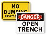 Big No Dumping Signs