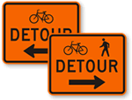 Bike Detour Signs