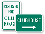 Clubhouse Parking Signs