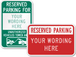 Custom Reserved Parking Signs