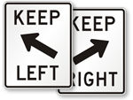 Keep Right & Keep Left Signs